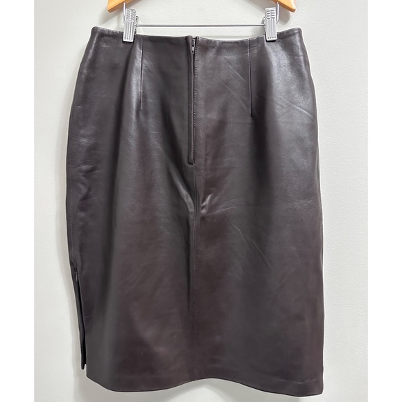 Brown Leather Skirt Size 8 - Picture 2 of 6